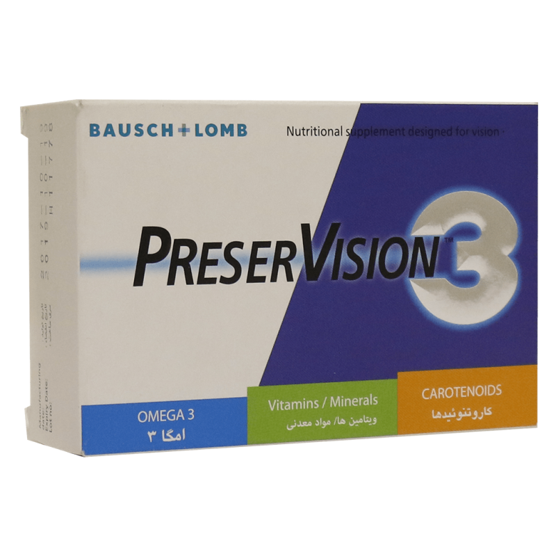 کپسول پرزرویژن ۳ بوش اند لومب 60 عددی PRESERVISION 3® <CAPSUGEL> SOFT GEL CAP - تصویر 1