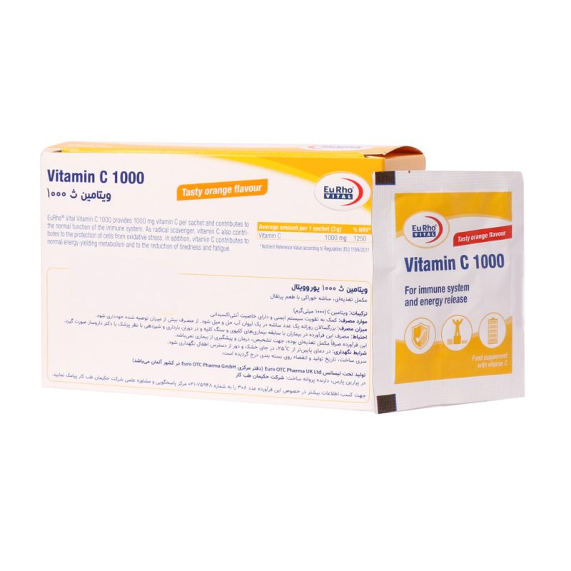 ساشه ویتامین C 1000 میلی گرم یوروویتال 30 عدد - تصویر 4