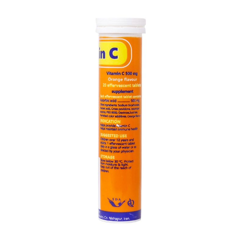 قرص جوشان ویتامین C 500 میلی گرم سیمرغ دارو عطار 20 عدد - تصویر 5