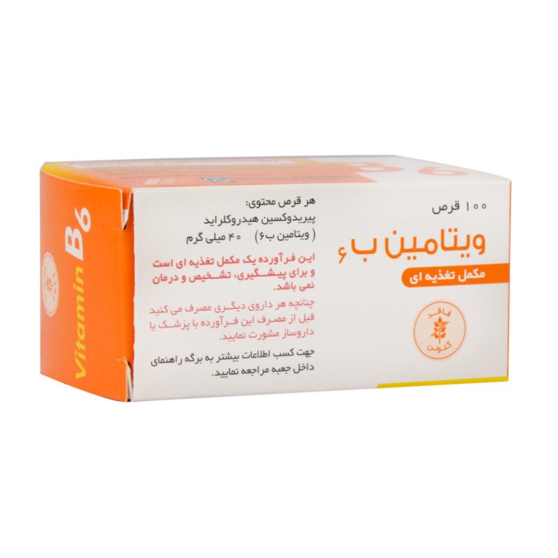 قرص ویتامین B6 40 میلی گرم دارو پخش 100 عدد - تصویر 2