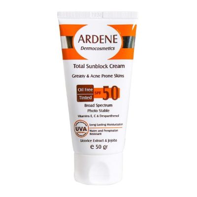 کرم ضد آفتاب SPF50 آردن مخصوص پوست های چرب و جوشدار 50 گرم