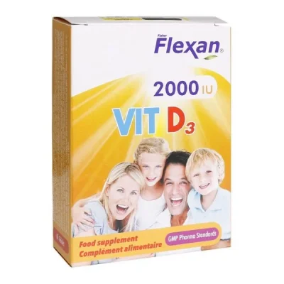 کپسول ویتامین D3 2000 واحد فیشر فلکسان 60 عدد