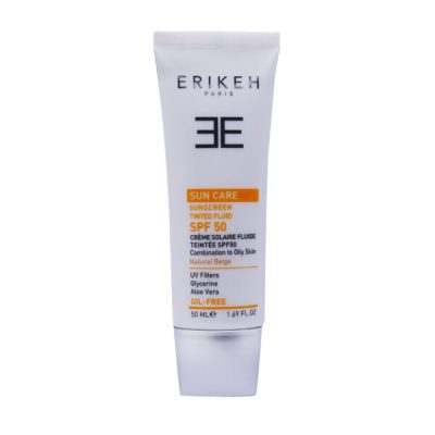 فلوئید ضد آفتاب SPF50 اریکه مناسب پوست چرب و مختلط 50 میلی لیتر