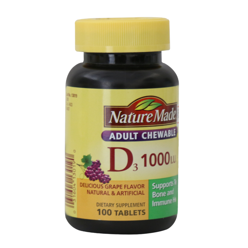 قرص جویدنی ویتامین D3 1000 واحد نیچرمید 100 عدد - تصویر 2
