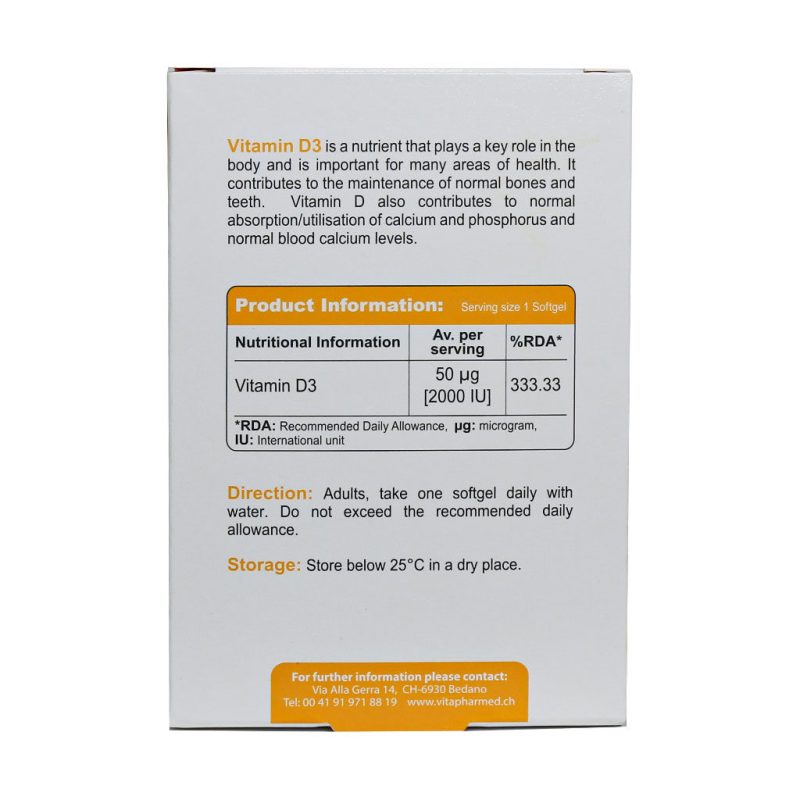 کپسول نرم ژلاتینی ویتامین D3 2000 واحد ویواتیون 30 عدد - تصویر 5